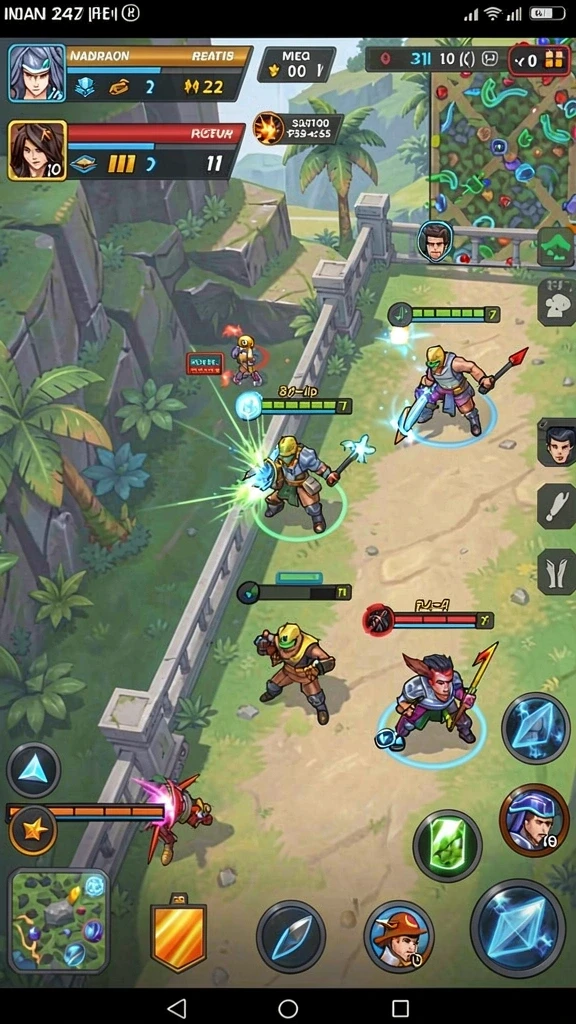 Screenshot aksi pertempuran melawan monster yang menegangkan.