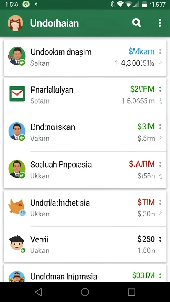 Berbagai pilihan permainan judi yang tersedia dalam aplikasi.