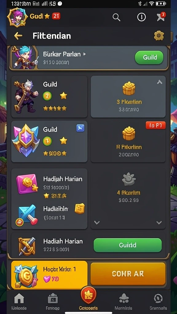 Fitur reward yang memberikan poin setiap kali bermain.