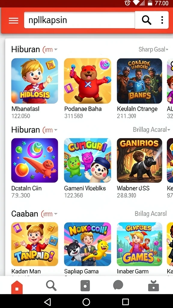 Menu pilihan mode permainan yang beragam.